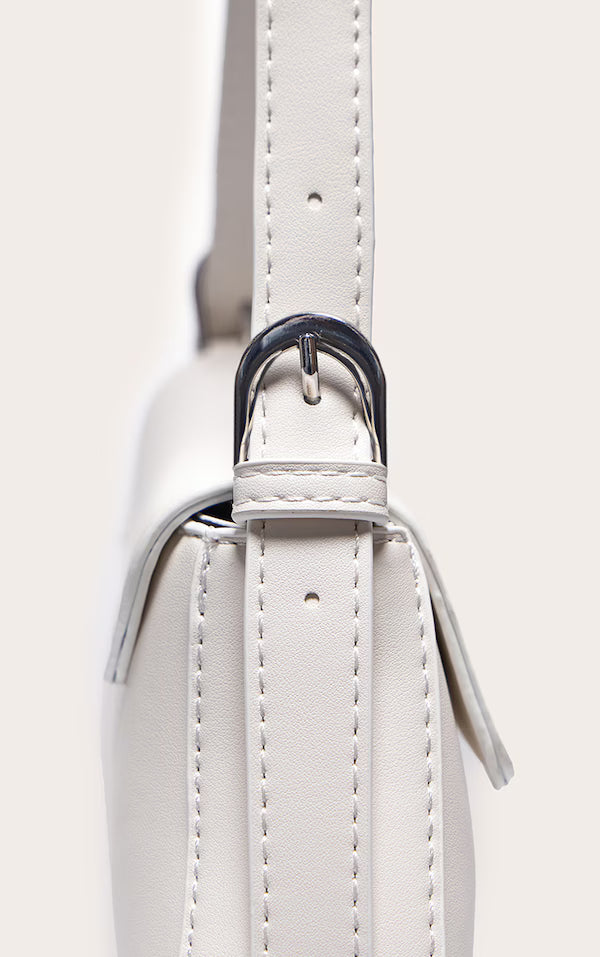 White Trapeze Simple Shoulder Bag