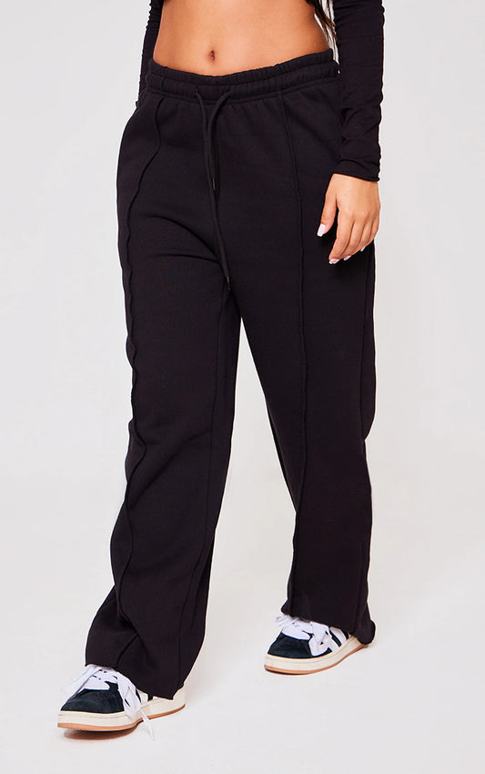 PETITE BLACK SEAM DETAIL JOGGERS