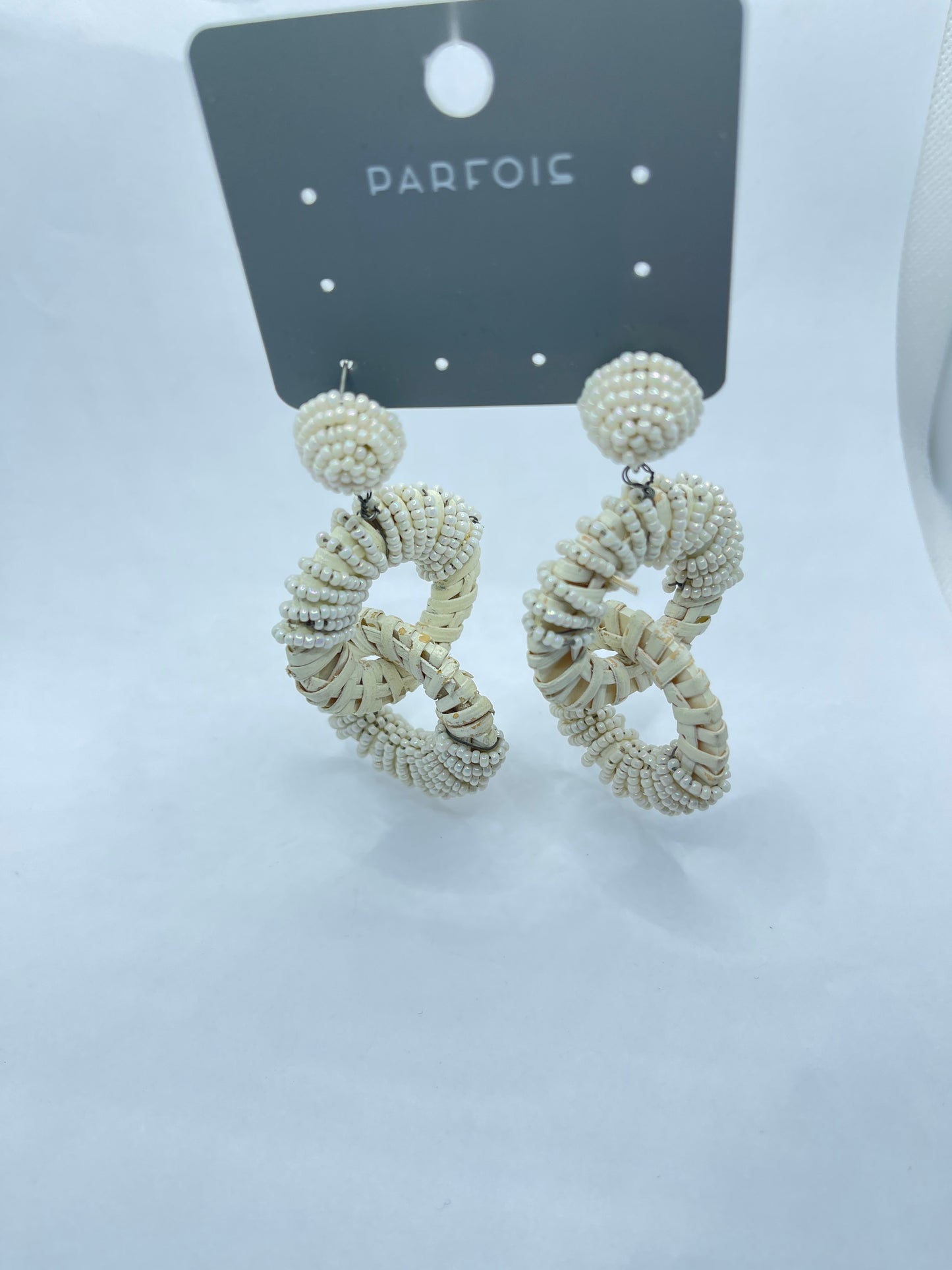 White Double Hoop Earrings