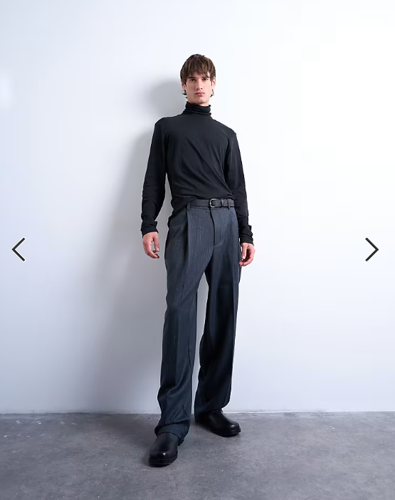 Topman relaxed fit roll neck long sleeve t-shirt in black .