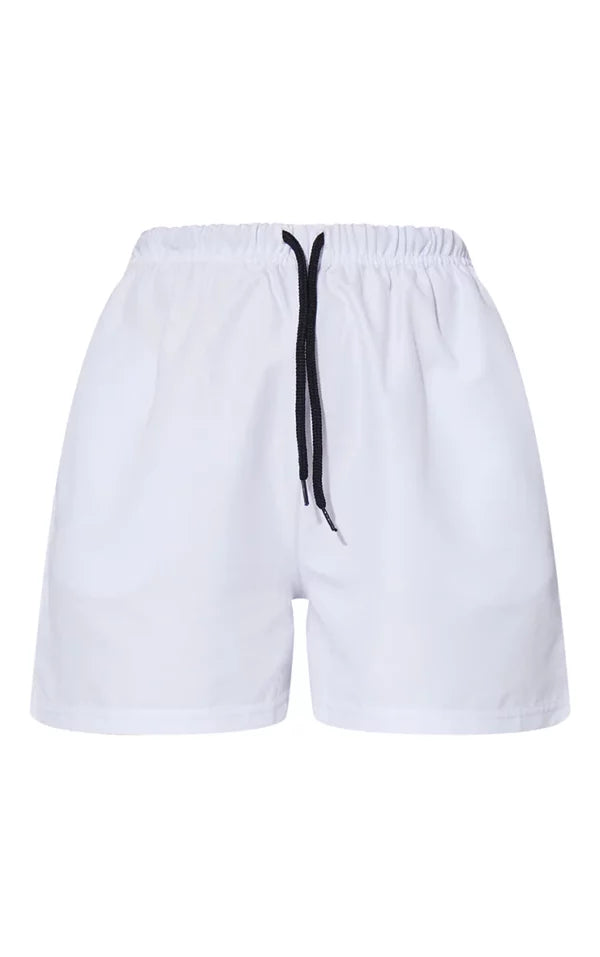 White Peached Runner Shorts