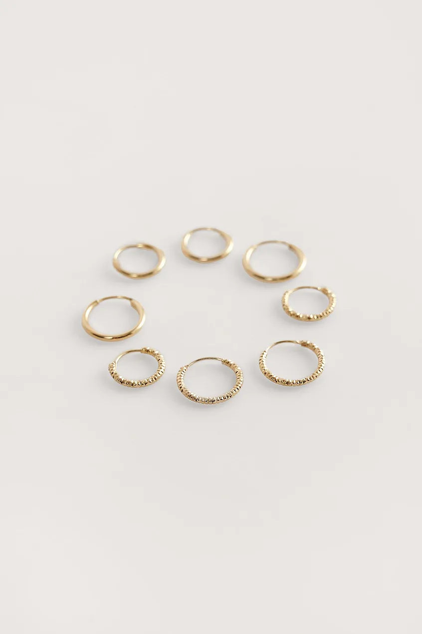 Mini Hoop Earring Set Gold