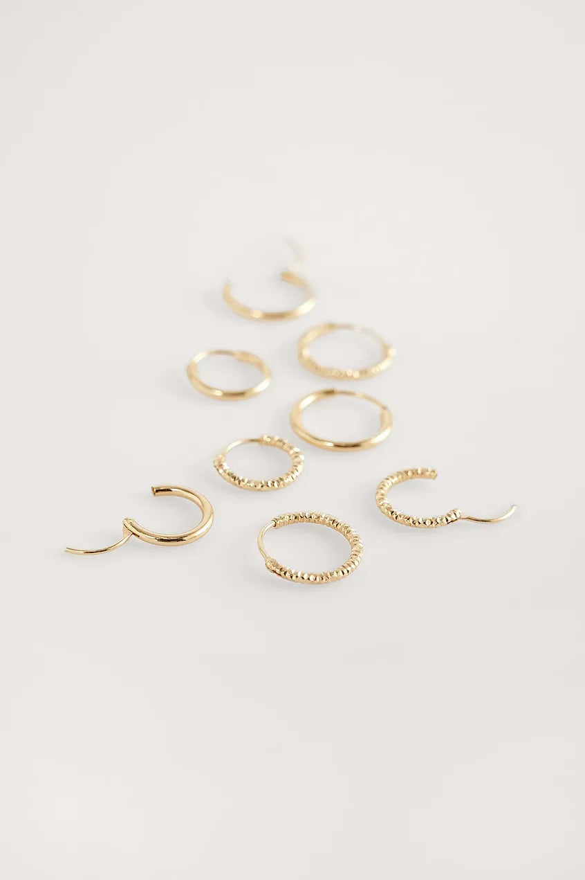 Mini Hoop Earring Set Gold