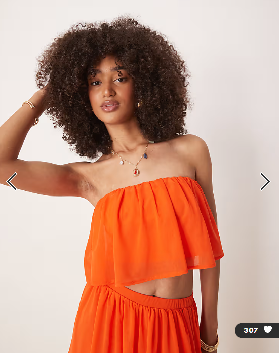 ASOS DESIGN – Orange bandeau-crop top
