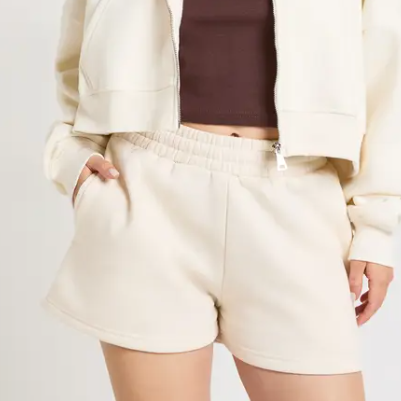 boohoo Petite High Waist Sweatshort With Internal Drawcord
