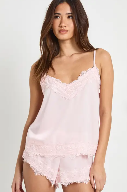boohoo Eyelash Lace Trim Cami