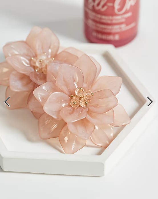 ALDO daphney statement acryllic flower earrings in pink