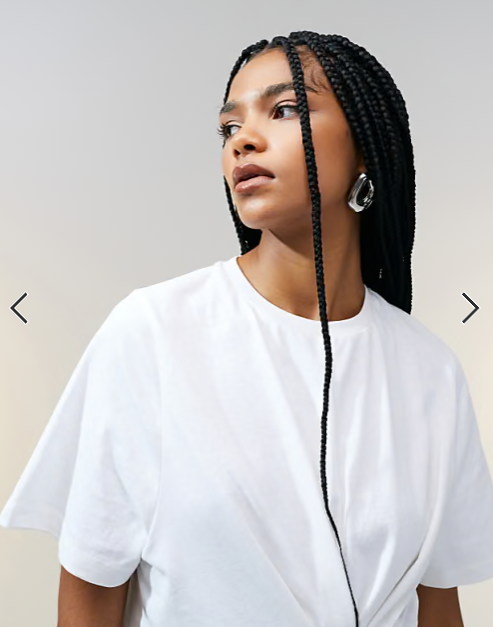 ASOS DESIGN pleat tuck detail t-shirt in white