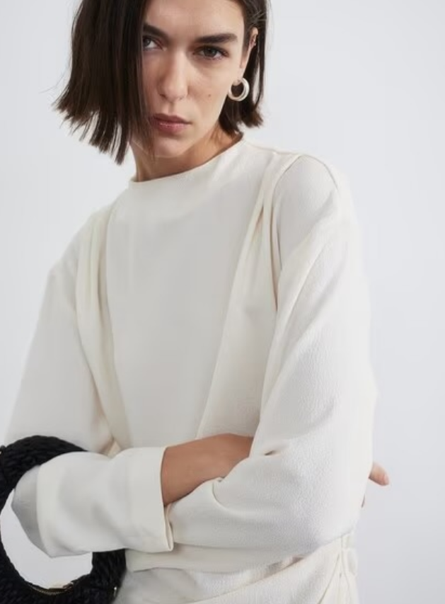 H&M - Draped Dress - Cream