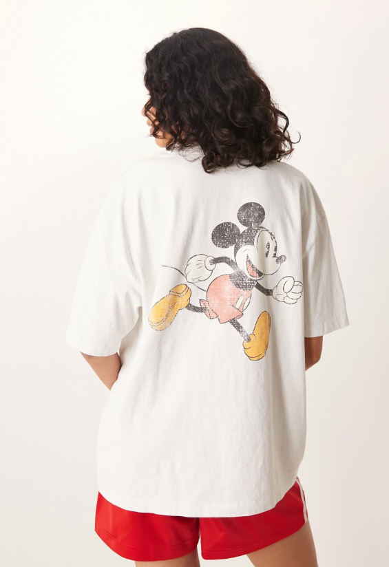 ASOS DESIGN Disney unisex oversized t-shirt with Mickey Mouse print in white