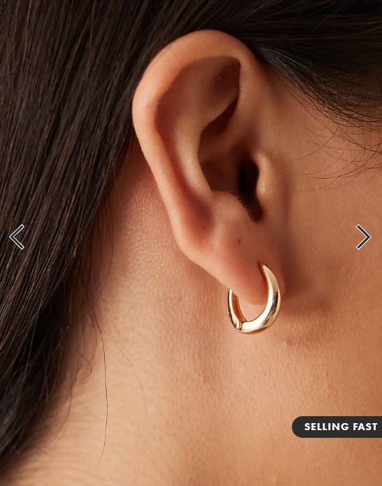 DesignB London mini huggie hoop earrings in gold