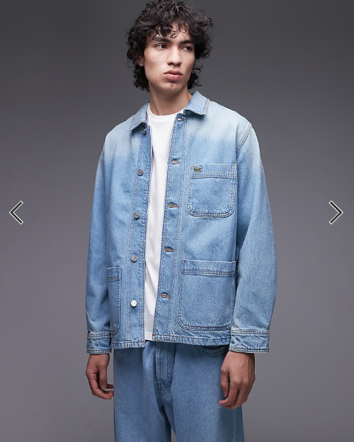 Lacoste denim over shirt in light wash
