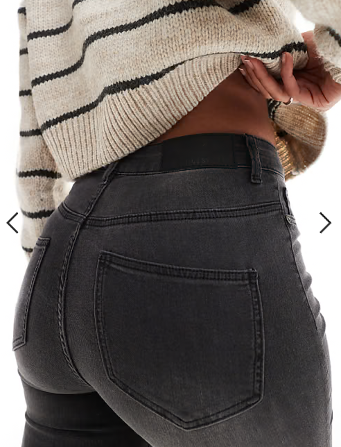 Noisy May Callie high waist skinny jeans in washed gray