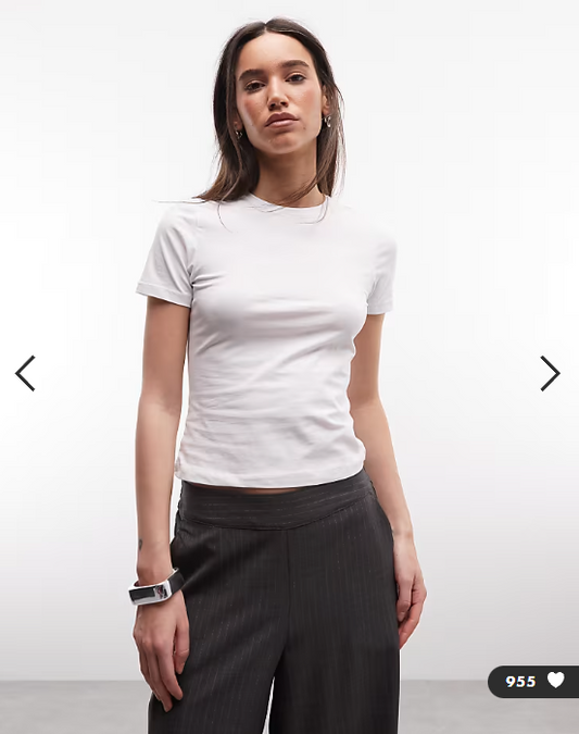 Weekday slim fit t-shirt in white