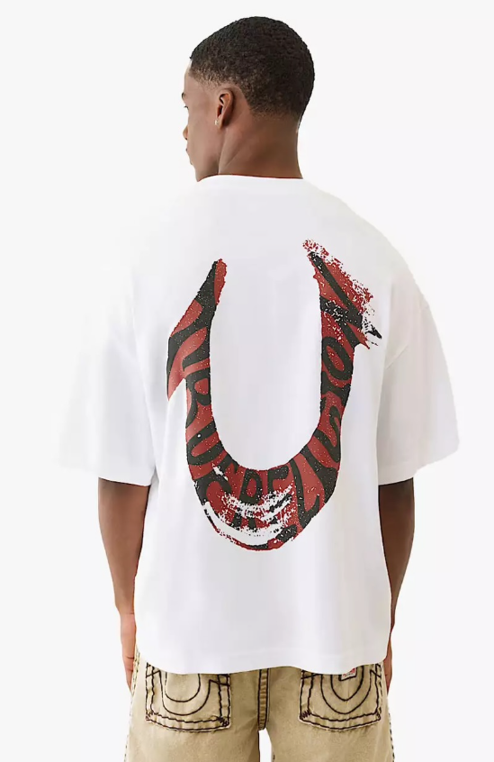 True Religion painted logo back oversized t shirt