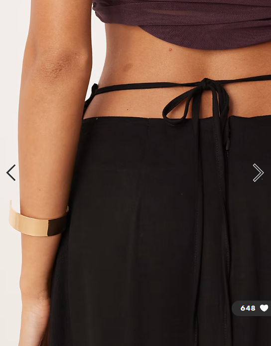 ASOS DESIGN tailored midi pencil skirt with tie back detail in black