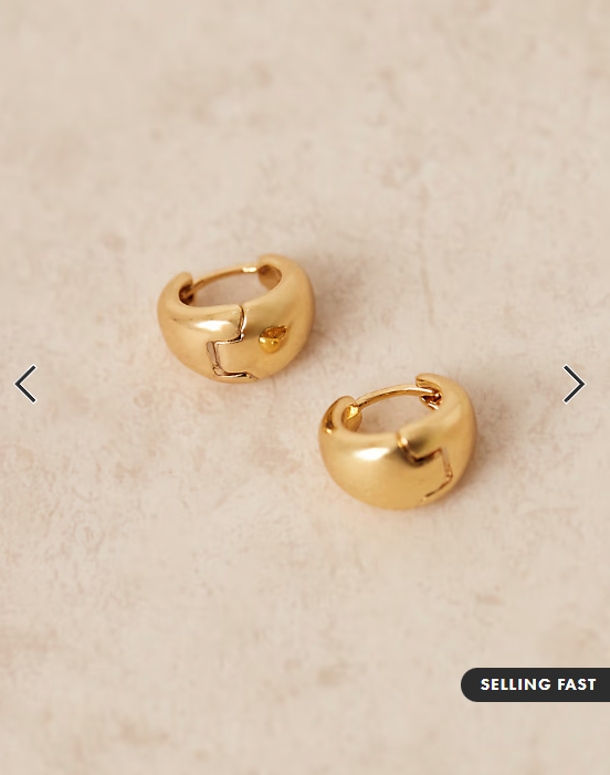 ASOS DESIGN 14k gold plated wide huggie hoops in gold tone