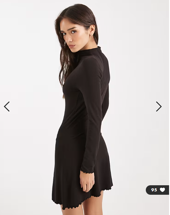Miss Selfridge grown on neck fit and flare mini dress in chocolate