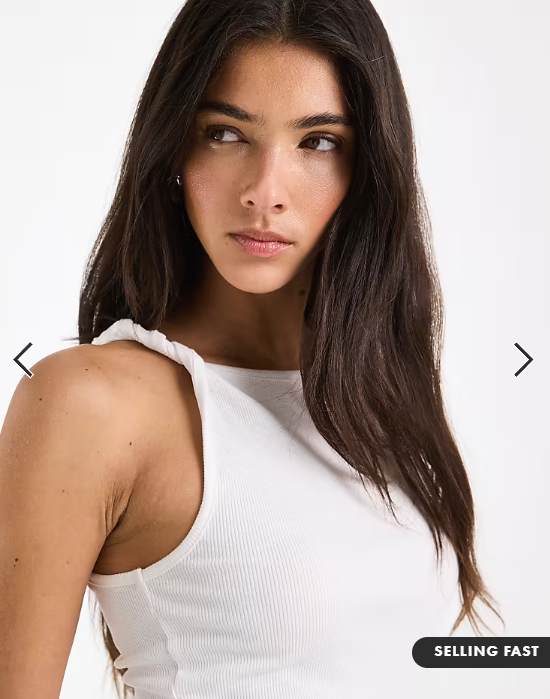 ASOS DESIGN twist detail scoop neck cami in white