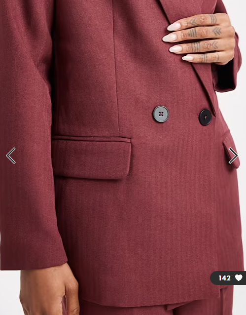 Vero Moda Tall tailored herringbone co-ord blazer in burgundy