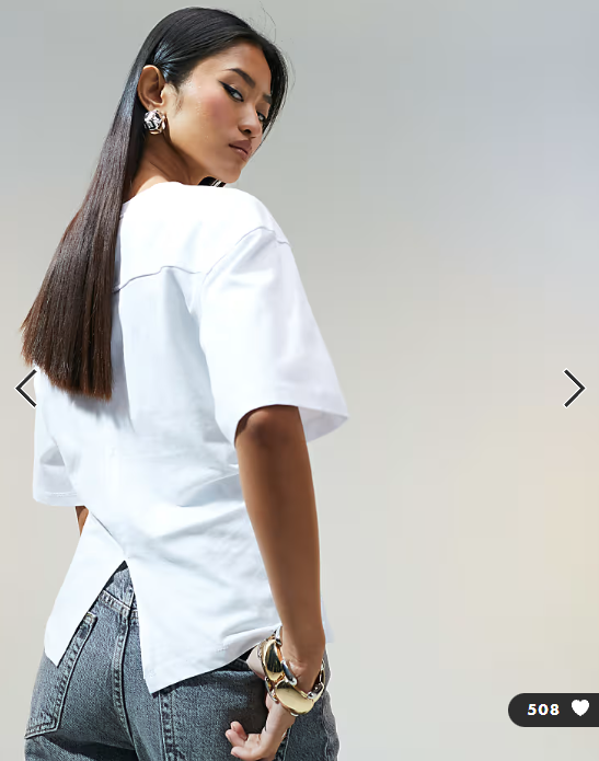 ASOS DESIGN corset waist t-shirt in white