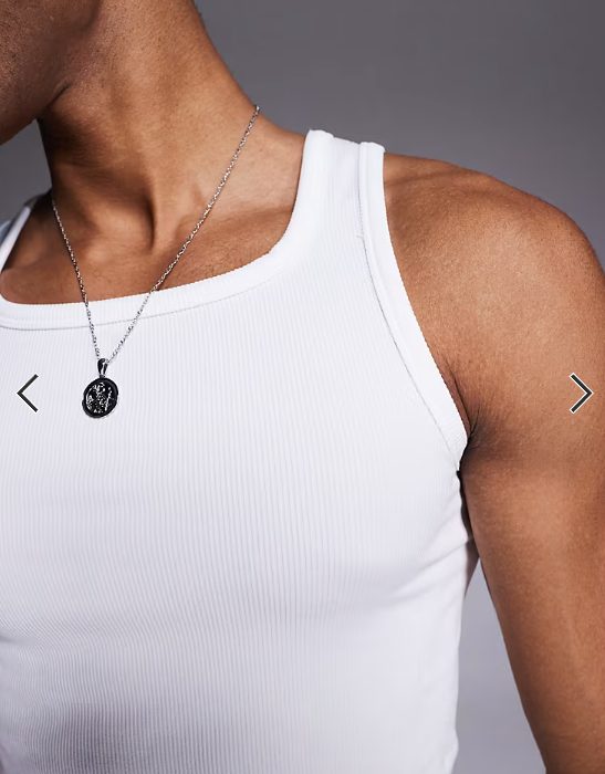 4505 square neck slim fit seamless rib training vest in white