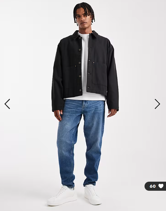 ASOS DESIGN harrington jacket with quilted lining black