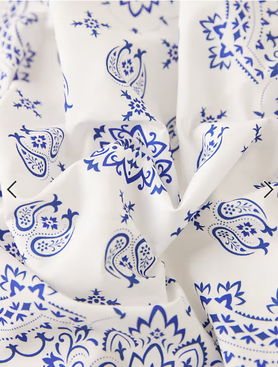 ASOS DESIGN paisley bandana in white with blue