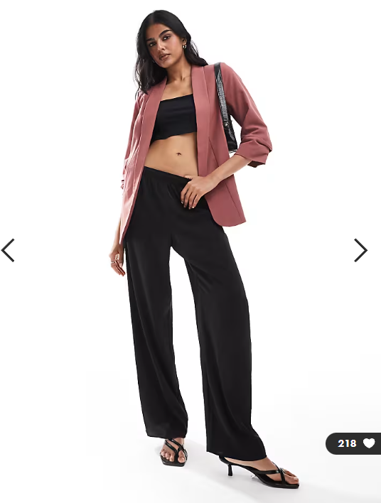 Pieces blazer with ruched sleeves in spice