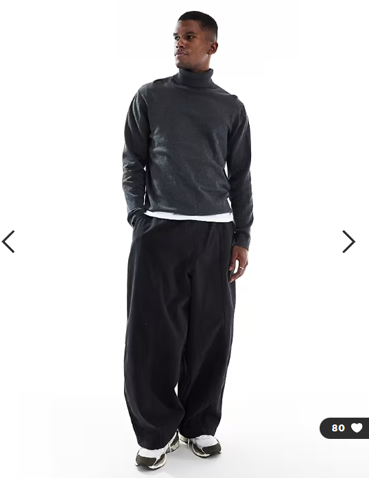 Jack & Jones roll neck jumper in dark grey