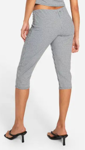 Boohoo Mini Gingham Check Super Stretch Capri