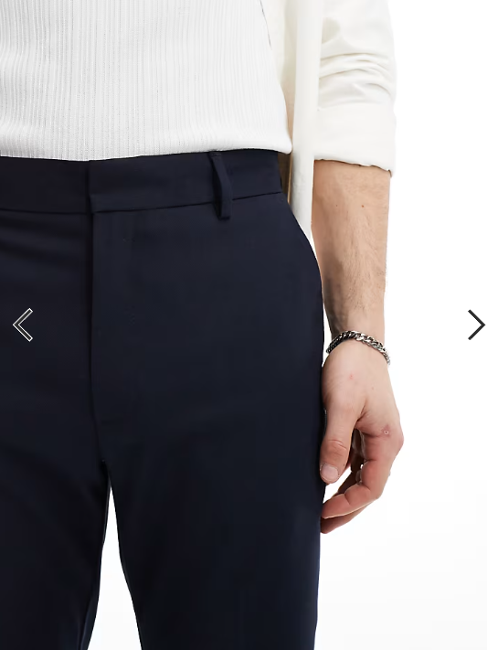 ASOS DESIGN smart slim fit trousers in navy