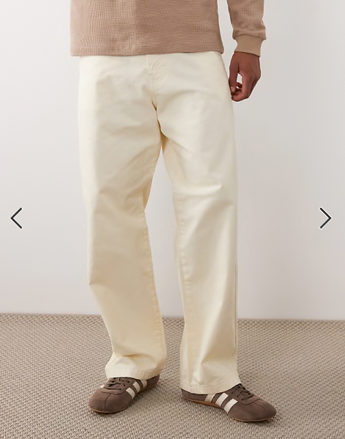 Jack & Jones Alex baggy workwear pants in white