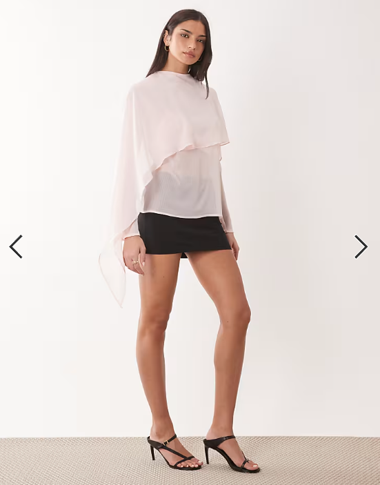 ASOS DESIGN chiffon scarf detail sheer blouse in pink
