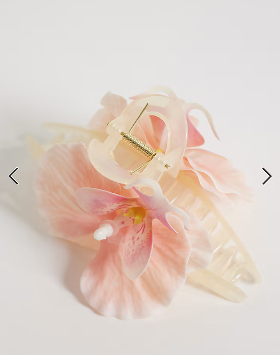 Pieces 3d floral hair claw in cherry blossom pink