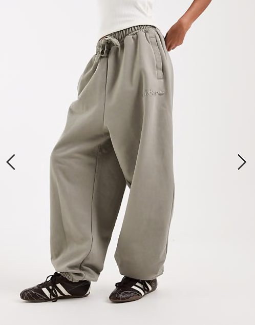 adidas Originals linear logo joggers in khaki