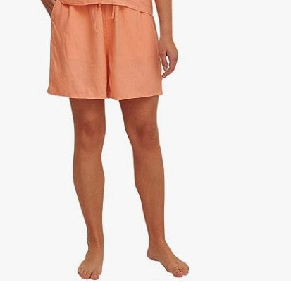 Linen Blend Drawstring Shorts