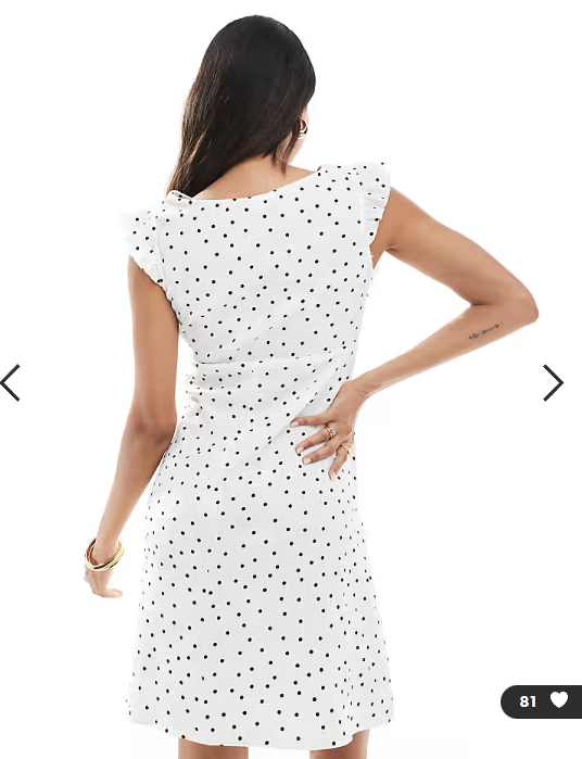 Mamalicious Maternity ruffle detail jersey knee dress in white polka dot print
