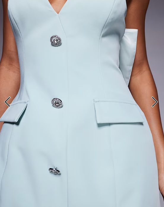 ASOS LUXE tailored structured mini dress with bow back detail in mint
