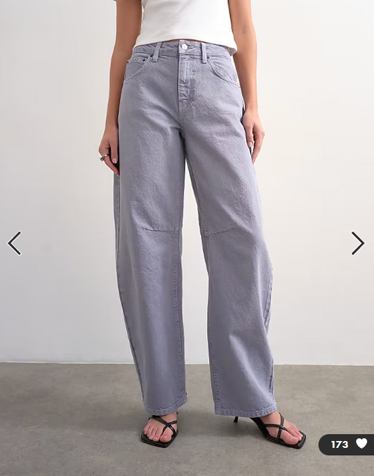 Topshop Barrel high rise jean in lilac
