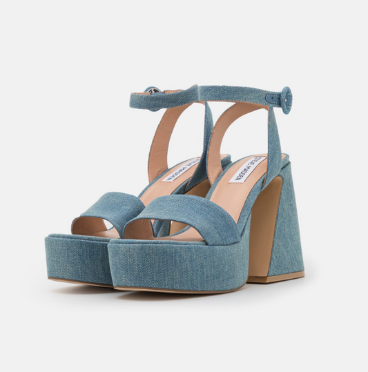 Steve Madden - PAYSIN - Platform sandals - blue denim