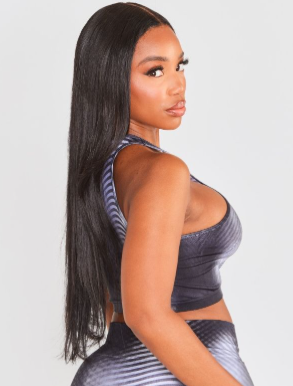 Shape Black Body Print Racer Crop Top