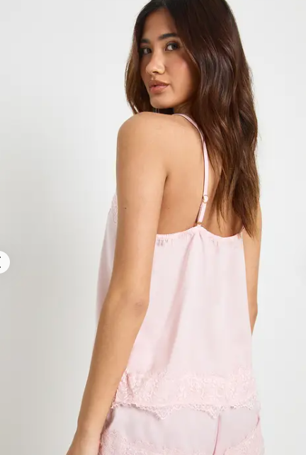 boohoo Eyelash Lace Trim Cami