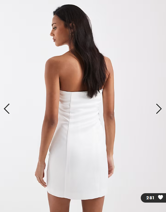 4th & Reckless structured satin bandeau mini dress co-ord in cream