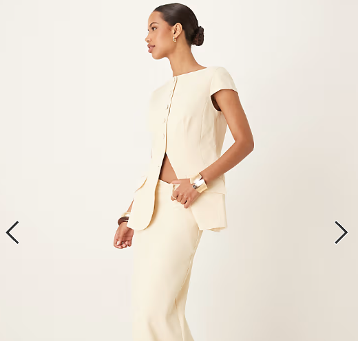 ASOS DESIGN moulded hip cap sleeve blazer yellow