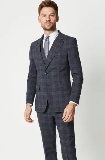 Slim Fit Retro Check Suit Jacket