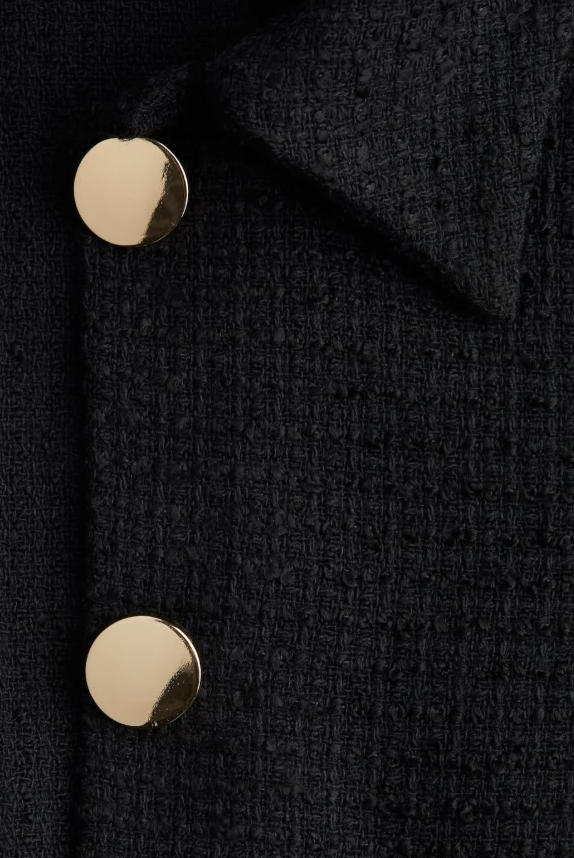 H&M - BUTTON FRONT BOUCLE DRESS