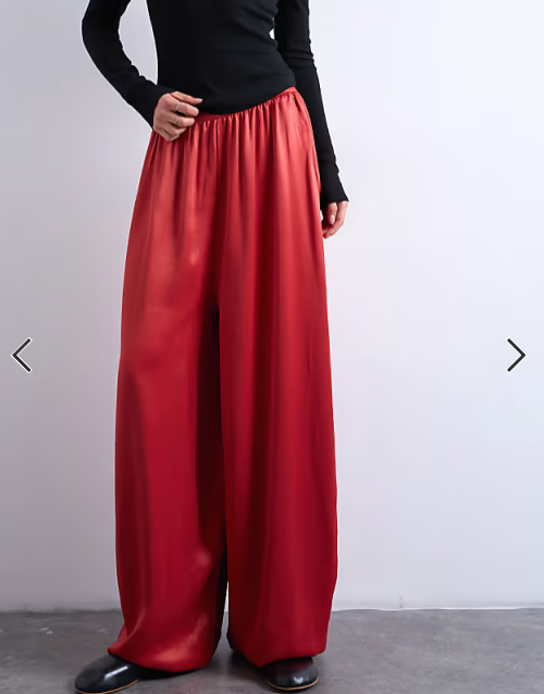 Topshop satin balloon trouser in red