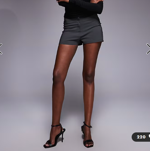 ASOS DESIGN bengaline micro mini shorts in grey