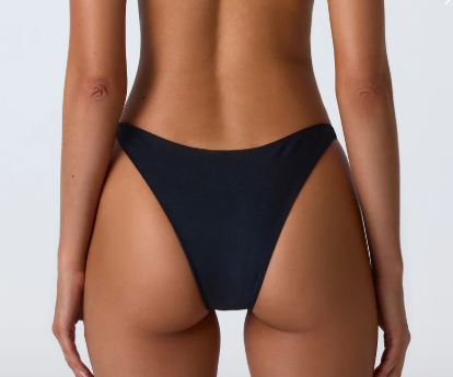 Embellished Cheeky Bikini Bottoms in Black